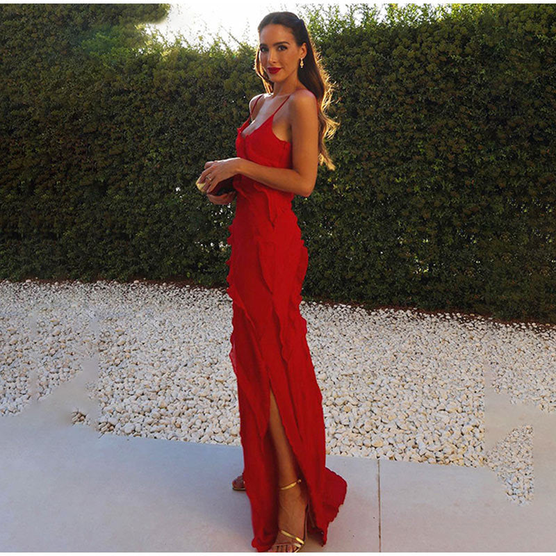 Sofía | Elegante vestido largo con volantes