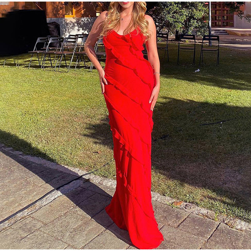 Sofía | Elegante vestido largo con volantes
