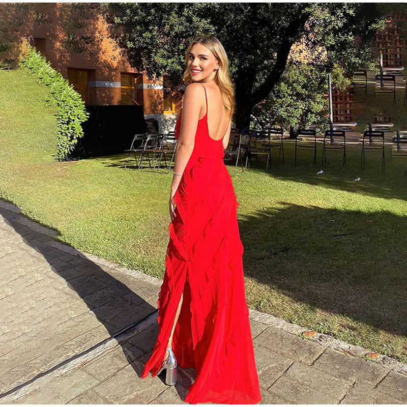 Sofía | Elegante vestido largo con volantes