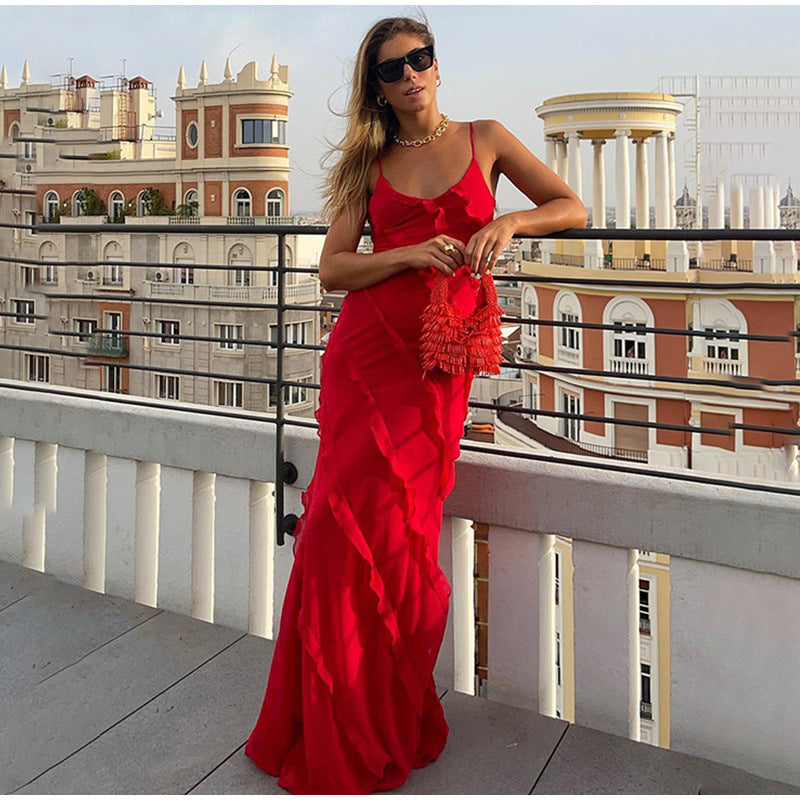 Sofía | Elegante vestido largo con volantes