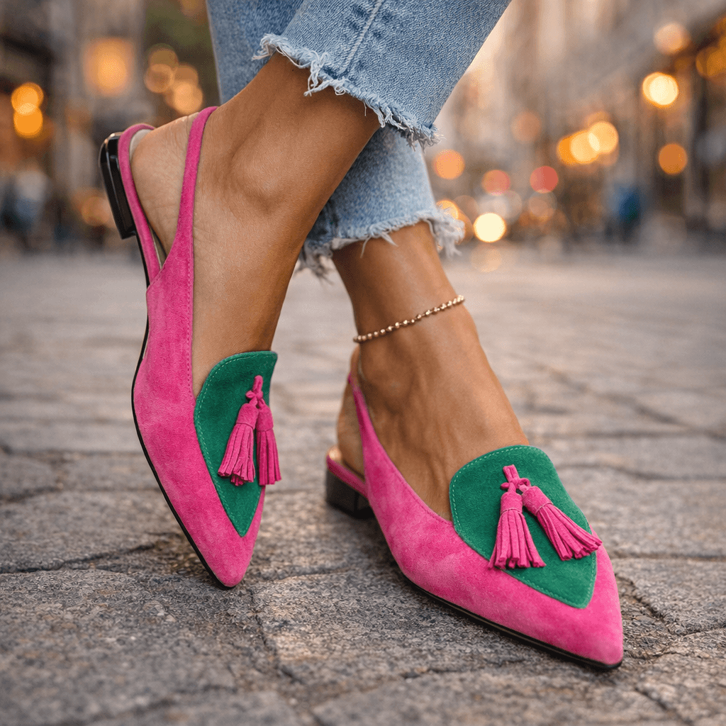 Lorena Sandalias con Tiras y Borlas