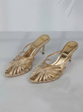 Aurabela™ | Sandalias con Tacón y Tiras Doradas