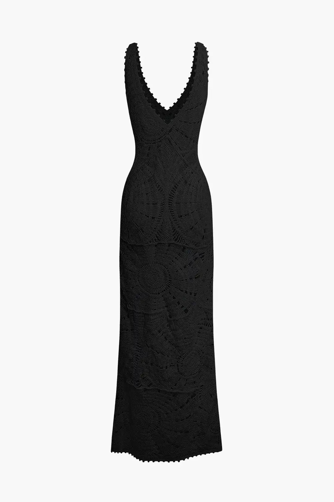 Julieta | Vestido largo de punto liso con cuello en V